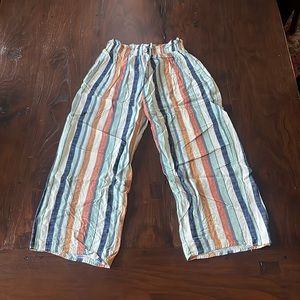 Girls Art Class wide leg capri pants small (6/6X) striped